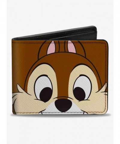 Disney Chip and Dale Men's Premium Vegan Leather Bifold Wallet with Autograph Design