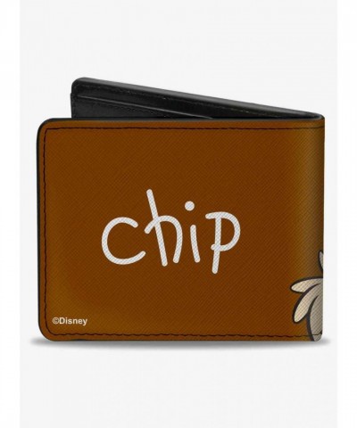 Disney Chip and Dale Men's Premium Vegan Leather Bifold Wallet with Autograph Design
