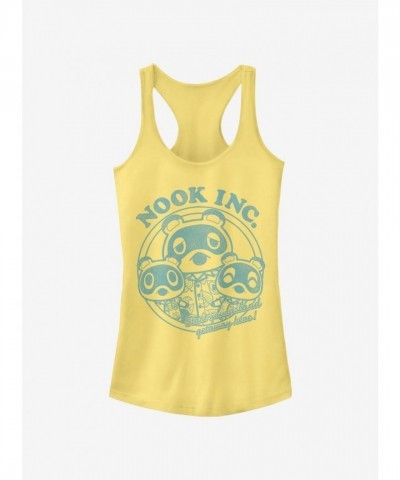 Animal Crossing Nook Inc. Fun Getaway Girls Cotton Tank Top - Yellow