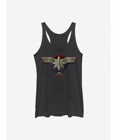 Marvel Captain Marvel Graphic Tank Top for Girls - Black