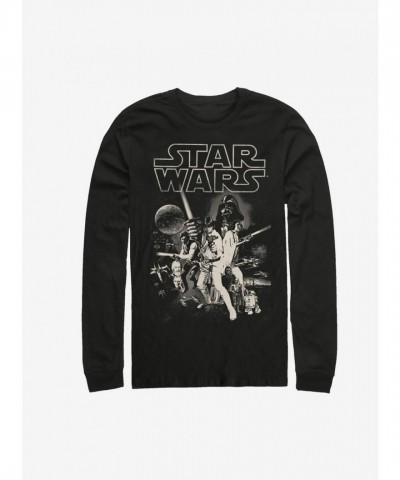 Star Wars Graphic T-Shirt in Black - Men's Long Sleeve