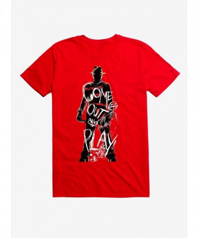 A Nightmare On Elm Street Freddy Krueger Graphic Red T-Shirt - Unisex Size