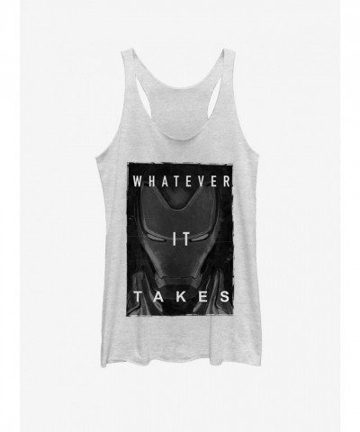 Marvel Girls Dark Ironman Endgame Tank Top - White
