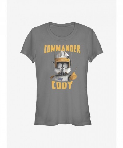 Star Wars The Clone Wars Cody Commander Girls T-Shirt - Grey