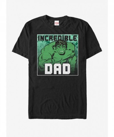 Marvel Dad's Incredible Hulk T-Shirt - Black Men's Tee