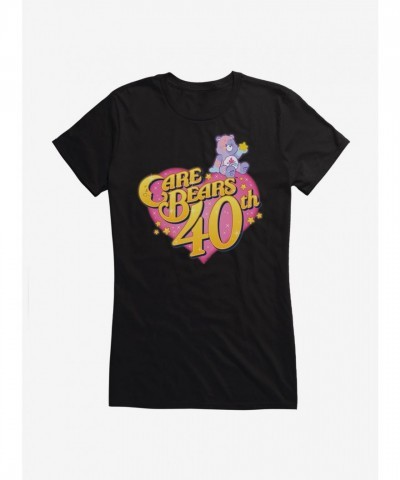 Care Bears Anniversary Logo Soft T-Shirt for Girls - Black