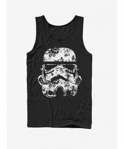 Star Wars Stormtrooper Floral Print Tank Top - Black