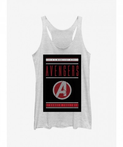 Marvel Avengers Endgame Girls Stronger Together White Tank Top