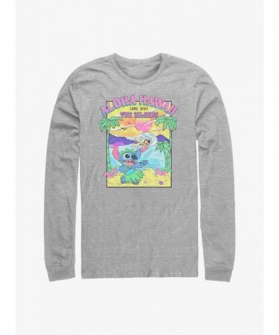 Disney Lilo & Stitch Grey Long Sleeve T-Shirt for Men