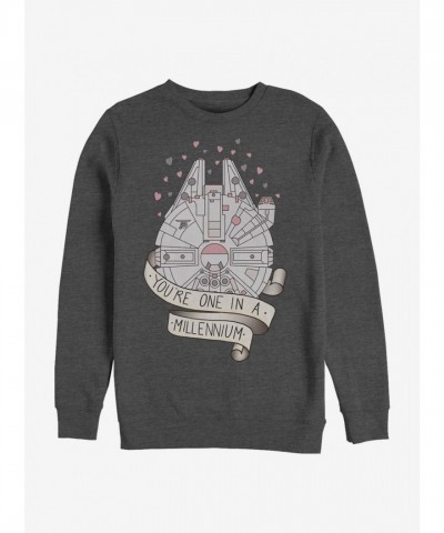 Star Wars Millennium Falcon Crewneck Sweatshirt - Grey Unisex