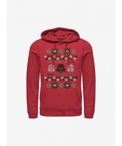 Star Wars Empire Holiday Themed Red Ugly Christmas Sweater Hoodie for Men