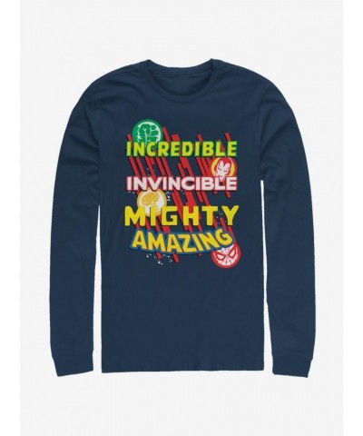 Marvel Blue Long-Sleeve T-Shirt for Men - Cotton Comfort