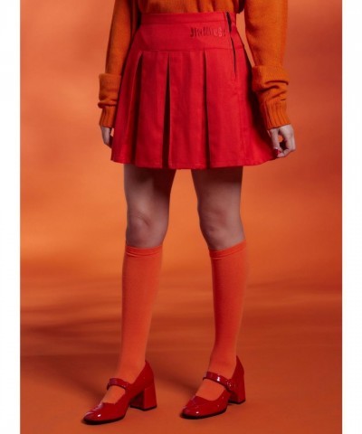 Velma-Inspired Scooby-Doo Pleated Skirt for Girls