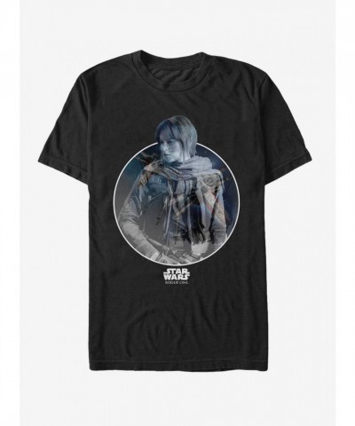 Star Wars Jyn Erso X-Wing Circle Print Black T-Shirt