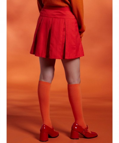 Velma-Inspired Scooby-Doo Pleated Skirt for Girls