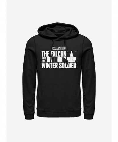 Marvel The Falcon and Winter Soldier Logo Unisex Hoodie - Black