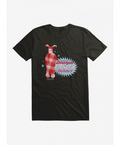 A Festive Plaid T-Shirt Featuring a Deranged Easter Bunny for Men