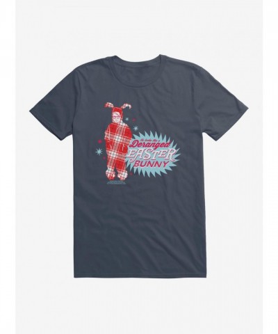 A Festive Plaid T-Shirt Featuring a Deranged Easter Bunny for Men