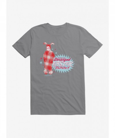A Festive Plaid T-Shirt Featuring a Deranged Easter Bunny for Men