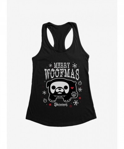 Skelanimals Merry Woofmas Lightweight Girls Tank Top - Black