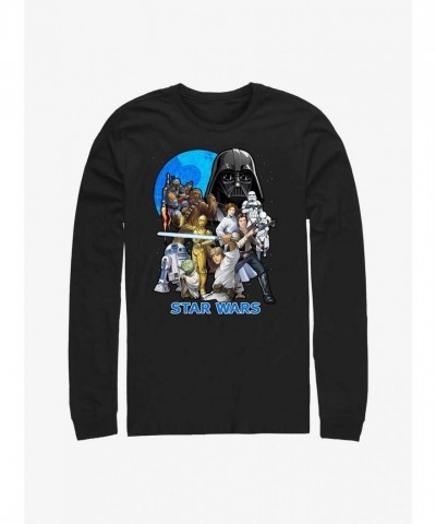 Star Wars Galaxy Combatants Long Sleeve Shirt in Black for Men