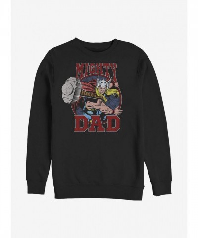 Marvel Mighty Thor Dad's Crewneck Sweatshirt - Black
