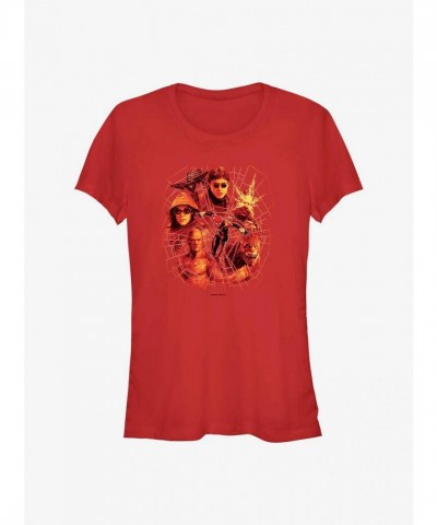 Marvel No Way Home Villains Web Tee for Girls - Red Marvel No Way Home Villains Web Tee for Girls - Red