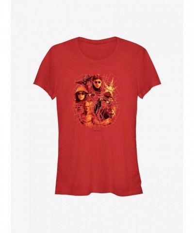 Marvel No Way Home Villains Web Tee for Girls - Red