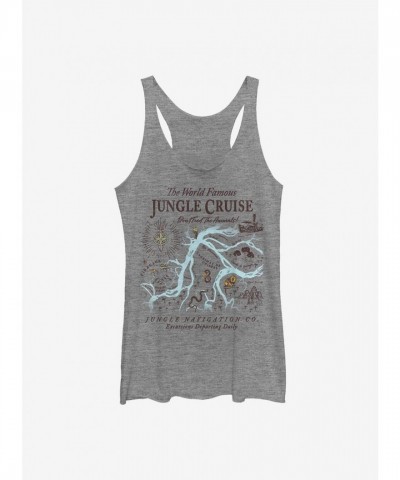 Disney Girls Jungle Cruise Map Tank Top - Grey