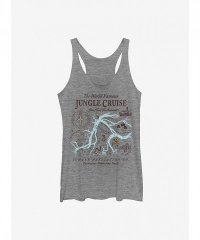 Disney Girls Jungle Cruise Map Tank Top - Grey