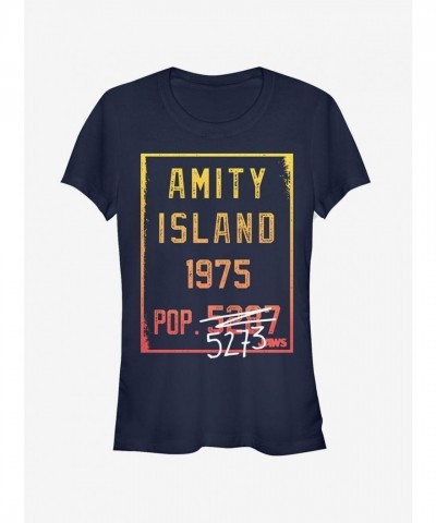 Amity Island Jaws Girls Ombre Tee - Blue