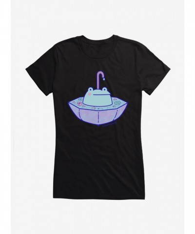 Rainylune The Frog Son Umbrella Girls Junior Tee