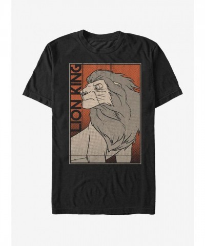Disney Lion King Comic Shirt for Men - Black Cotton T-Shirt