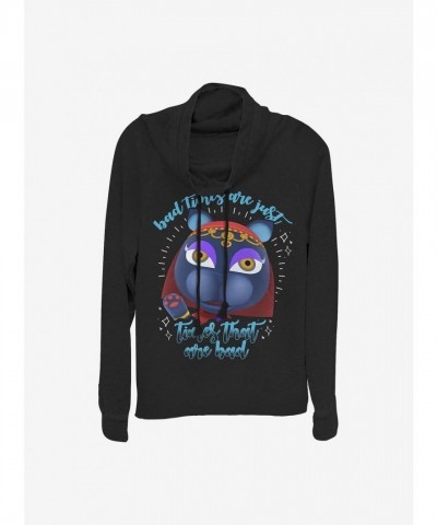 Nintendo Animal Crossing Bad Times Cowl Neck Top for Girls - Black